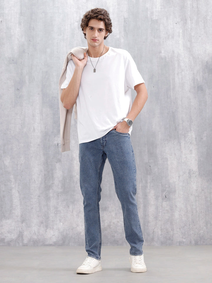 Men's Casual Slim Fit Jeans | Med Stone