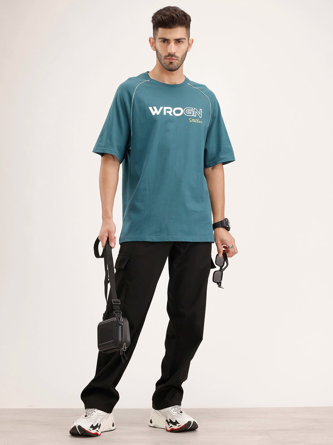 Oversized Fit Raglan Collar T-Shirt | Green