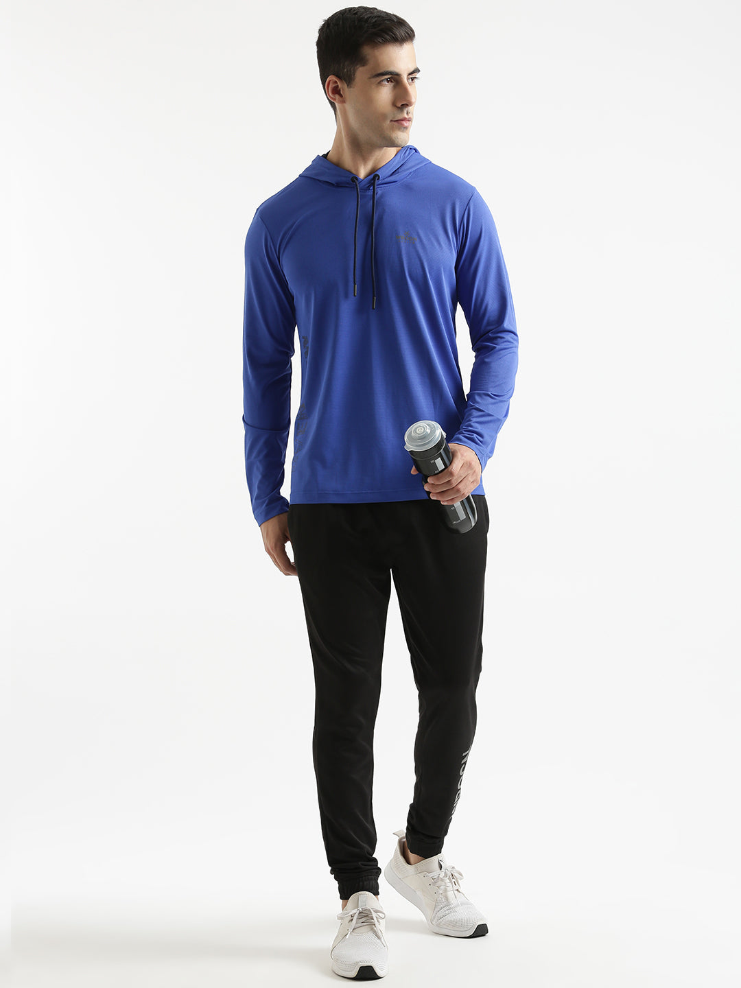 Hooded Solid Blue T-Shirt