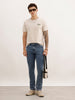 Slim Fit Embroidered Patch Detail T-Shirt | Beige | WTS02HSSL1374S