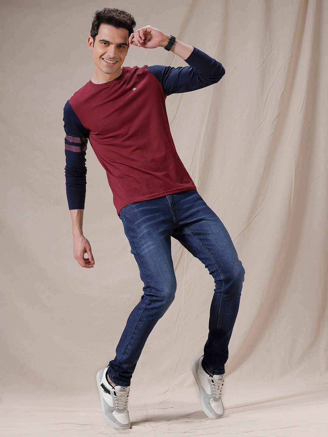 Raglan Long Sleeve Maroon T-Shirt