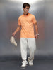 Wrogn Men's Casual All-Over-Printed Polo T-shirt | Orange