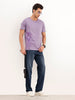 3D Flock Placement Printed T-Shirt | Purple
