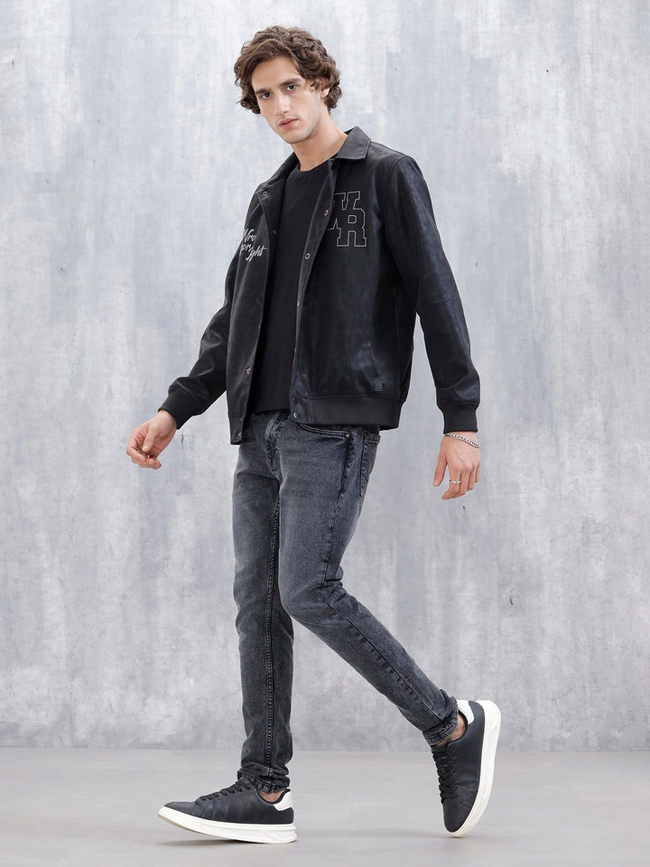 Men's Casual Slim Fit Tapered Jeans | Grey