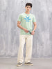 Graphic Logo Printed Regualr Fit T-shirt | Light Green