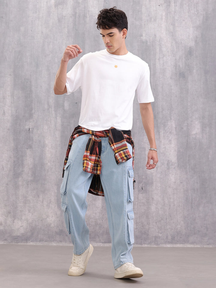 Retro Cd Graphic Back Print Oversized Fit T-Shirt | White