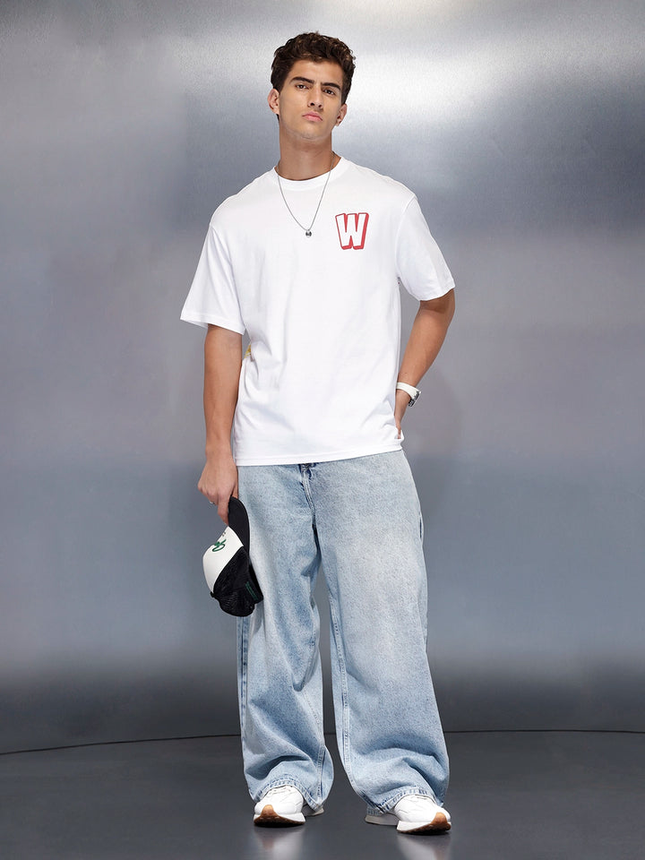 Printed oversized T-shirt | White