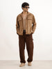 Solid Comfort Fit Double Pocket Jacket | Brown