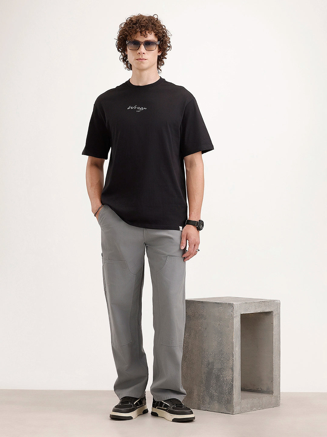 Oversized Back Printed T-Shirt | Black