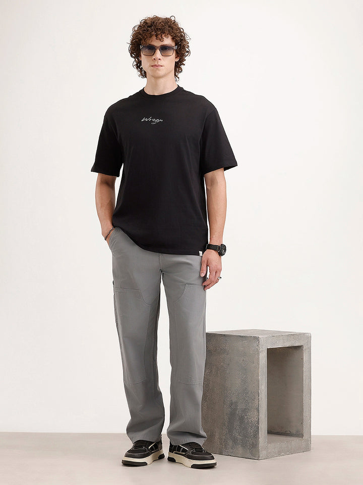 Oversized Back Printed T-Shirt | Black