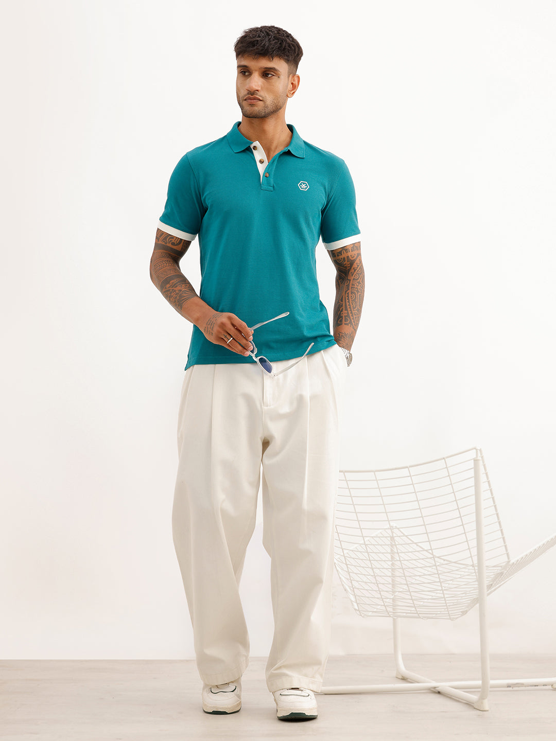 Classic Slim Fit Tipping Collar Polo T-Shirt | Dark Green