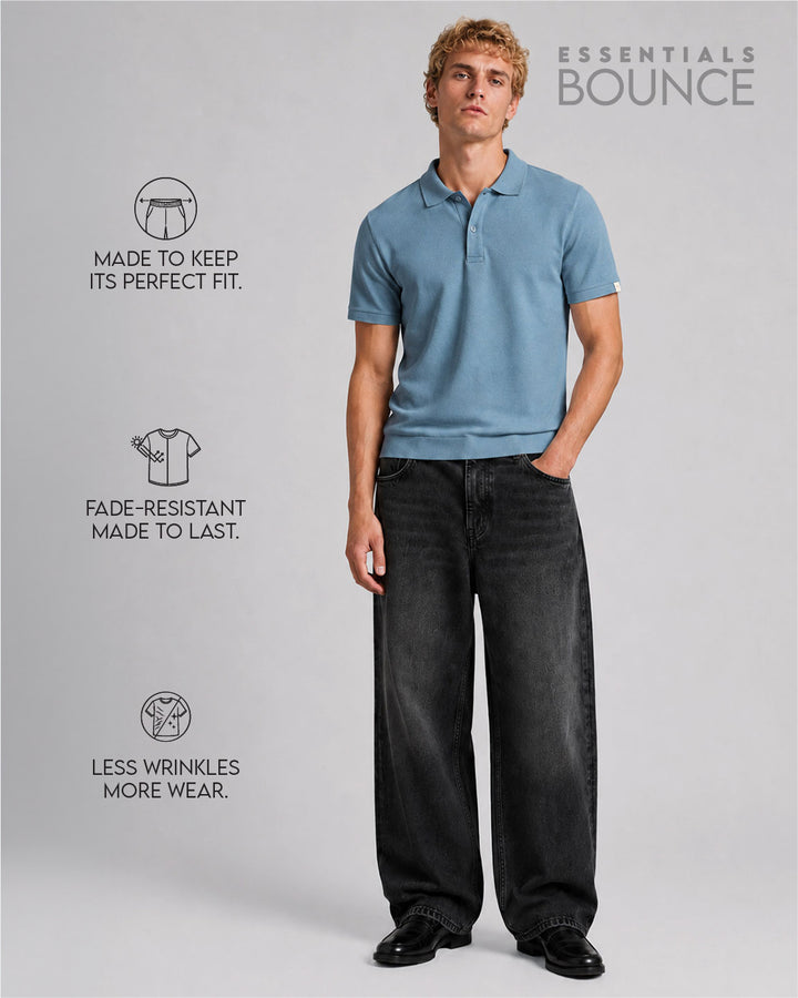 No Brainer Bounce Slim Fit Polo T-Shirt | Essential | Light Blue