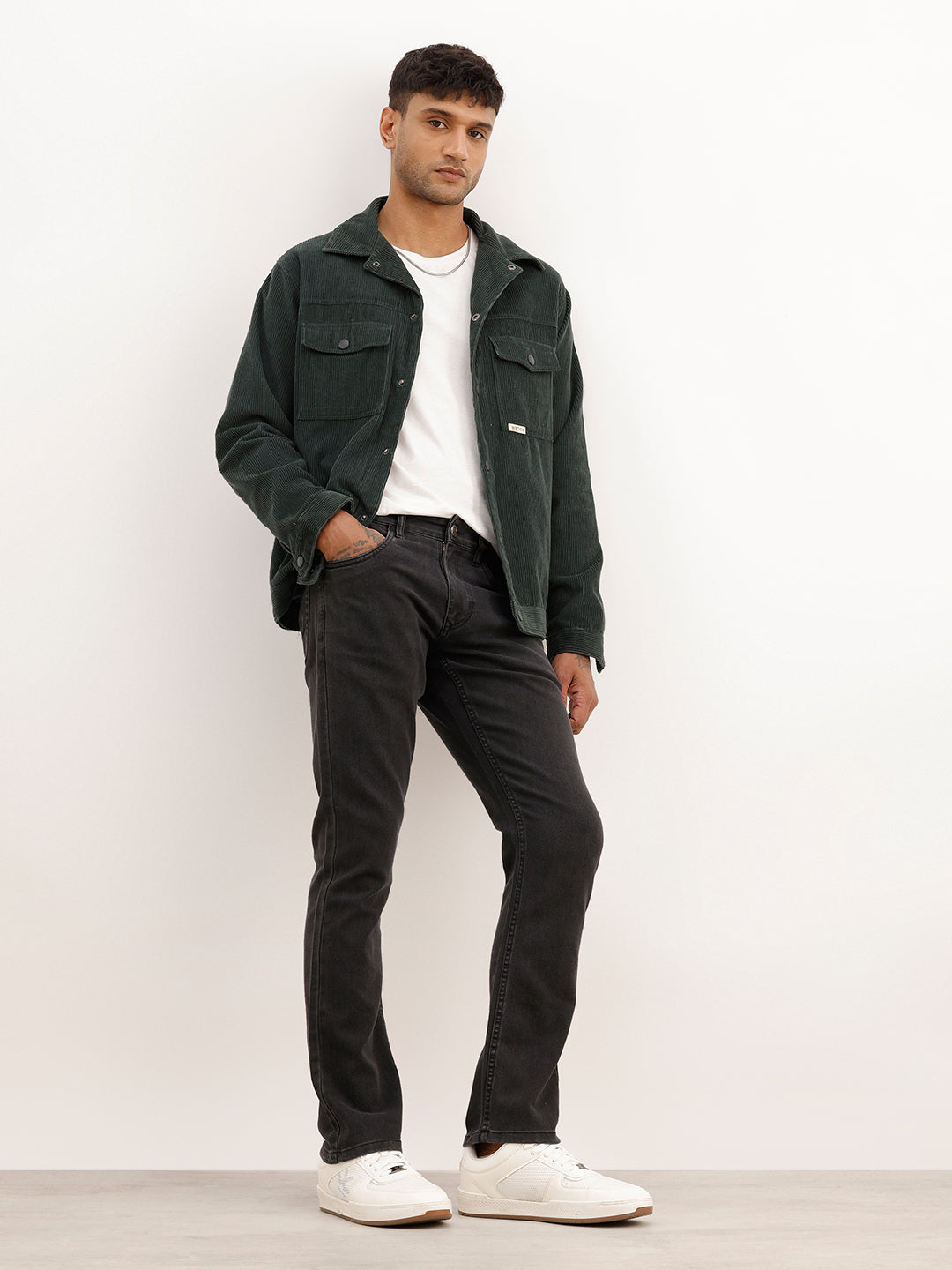 Washed Straight Fit Denim Jeans | Dark Grey