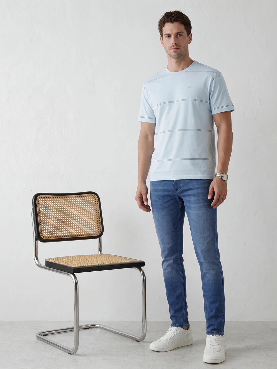 Faded Slim Fit Denim Jeans | Light Blue