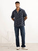 Classic Comfort Fit Jacquard Shirt | Navy Blue
