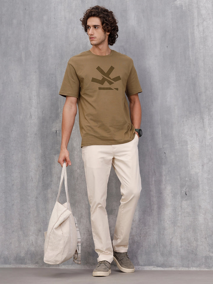 Slim Fit Cotton Stretch Clean Look Trouser | Cream