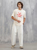 Logo Placement Printed T-Shirt | Beige