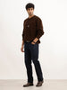 Solid Oversized Knitted Sweater | Brown