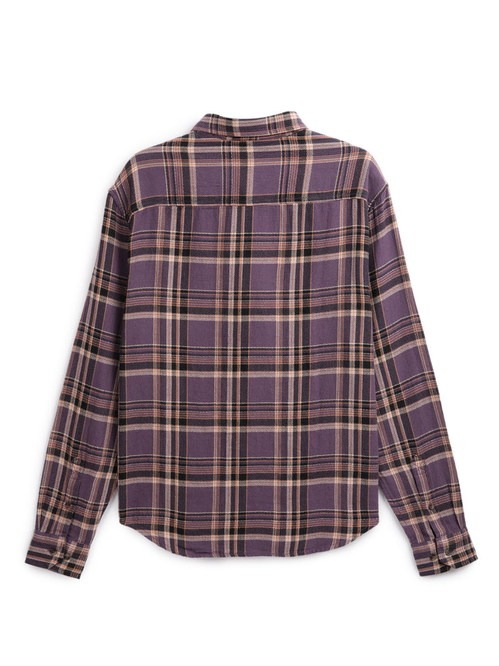 Men's casual comfort fit checkered pattern shirt | Purple
