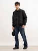 Solid Slim Fit Denim Jacket | Black | WNJK6339/NS