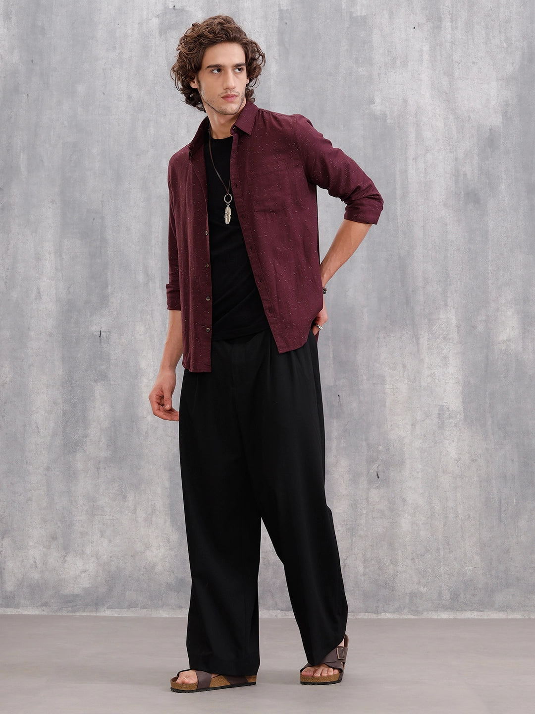 100% Cotton Enzyme Washed Regular Fit Shirt I Marron