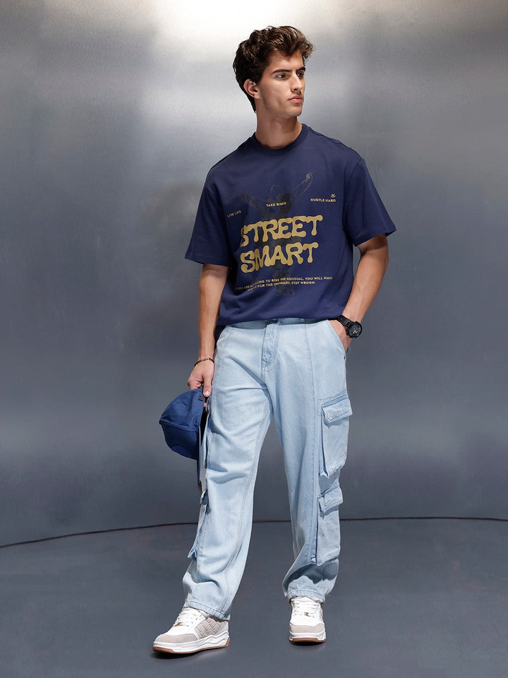 Classic Placement Printed T-Shirt   |  Navy Blue