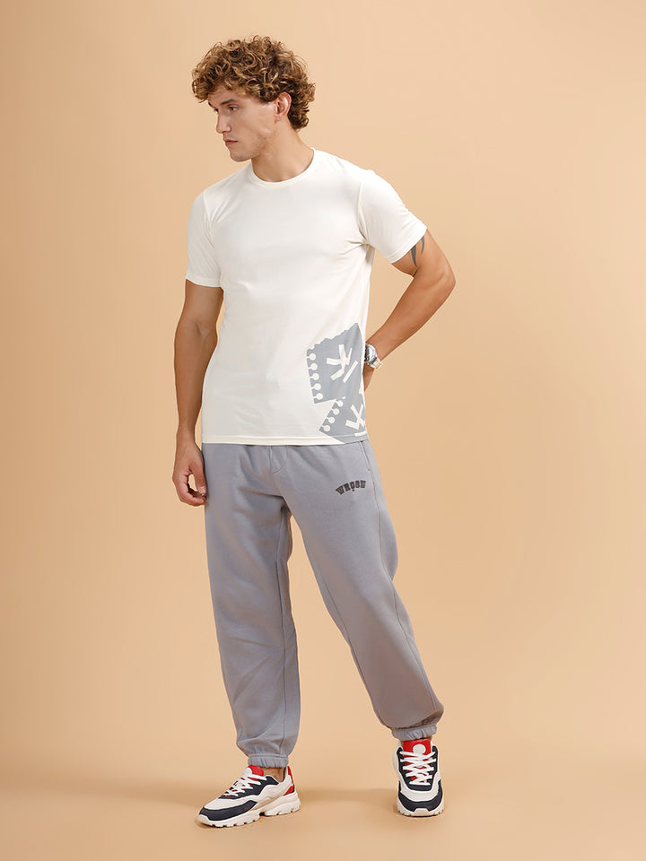 Placement Print Slim Fit T-Shirt | White