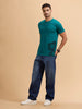 Placement Print Slim Fit T-Shirt | Dark Green