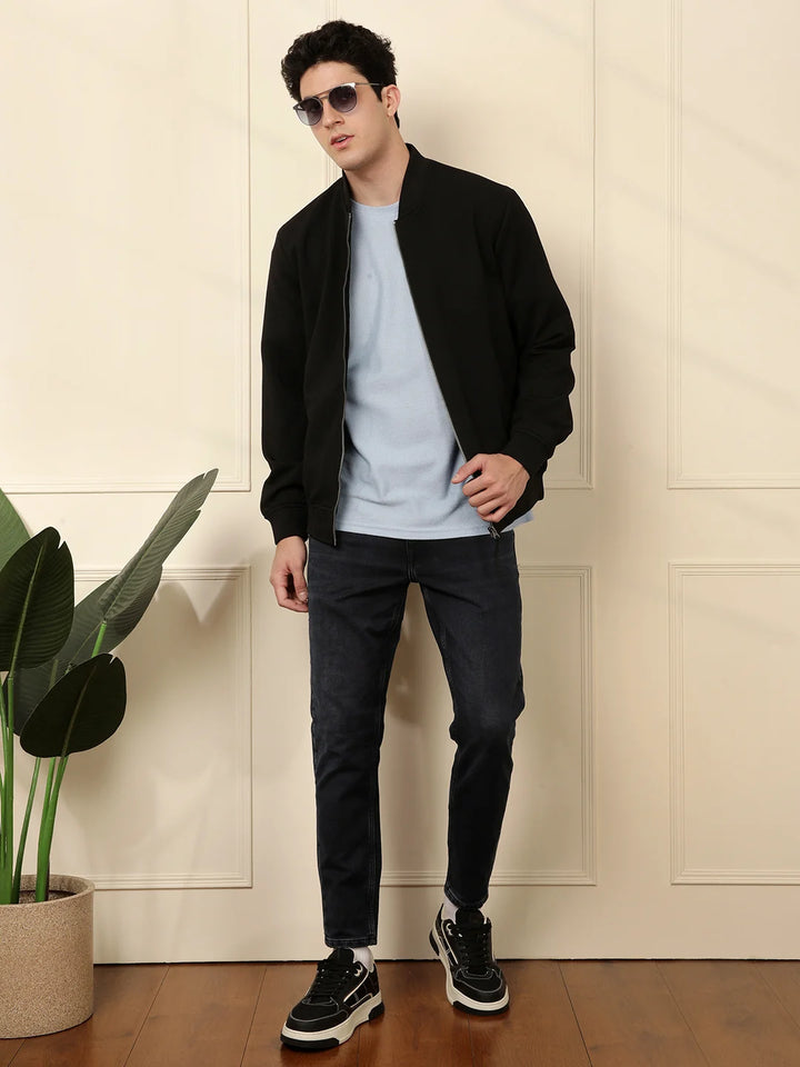 Solid Dark Blue Skinny Fit Denim Jeans