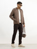 Solid Regular Fit Puffer Jacket | Brown