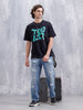Men’s Casual Oversized Fit Graphic T-Shirt | Black