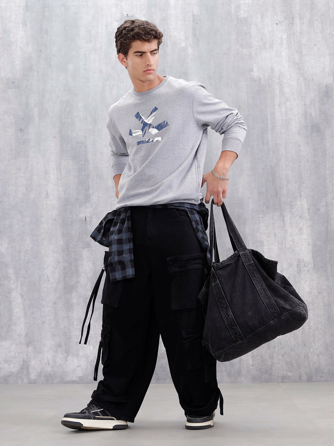 Men's Casual Branded Comfort Fit Sweatshirt | Grey