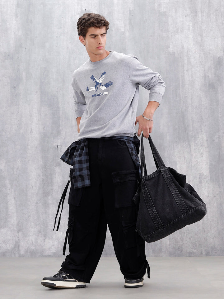 Men's Casual Branded Comfort Fit Sweatshirt | Grey