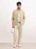 Solid Regular Fit Zipper Jacket | Beige