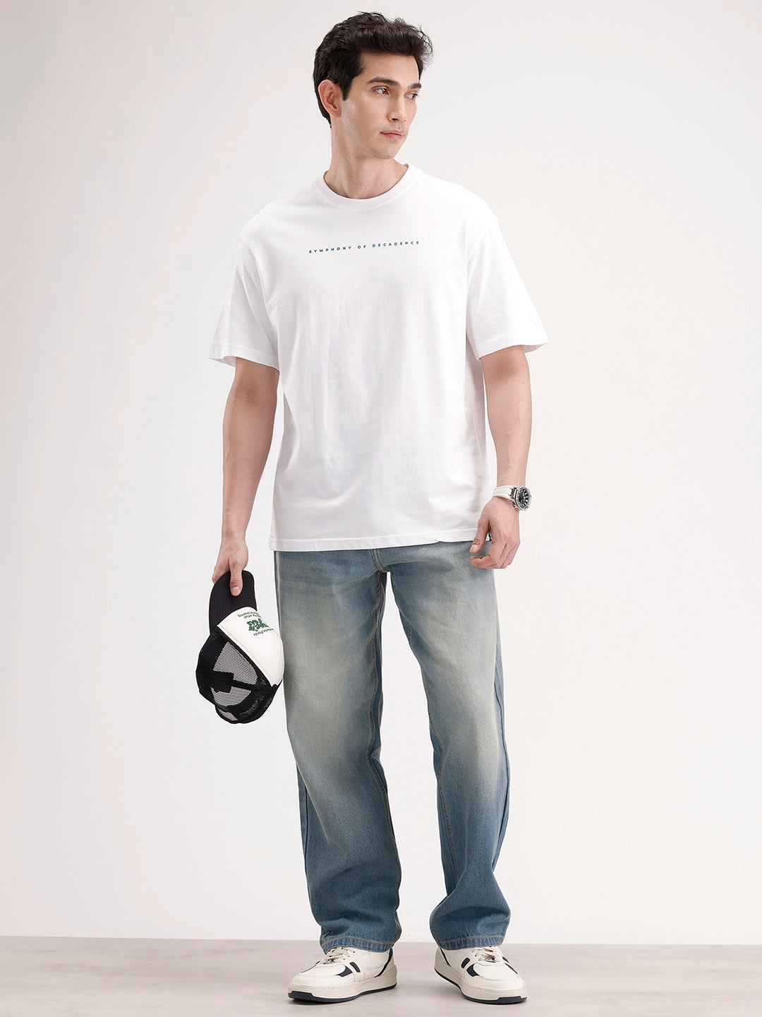 Oversized Back Printed T-shirt | White