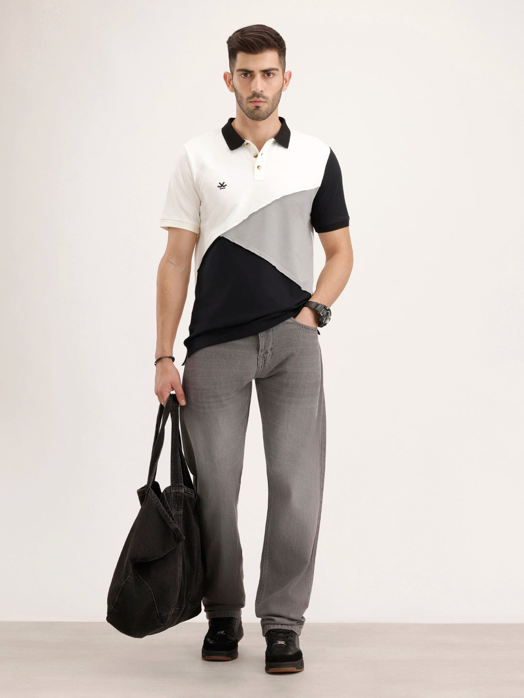 Slim Fit Cut & Sew T-Shirt | Off White