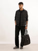 Slim Fit Flannel Full Sleeve Shirt | Black