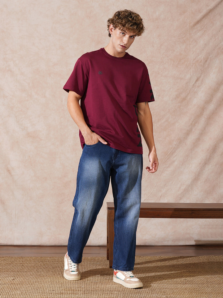 Casual Heavy Fade Loose Fit Jeans | Blue