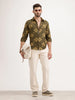 Regular Fit Jaquard AOP Shirt | Green