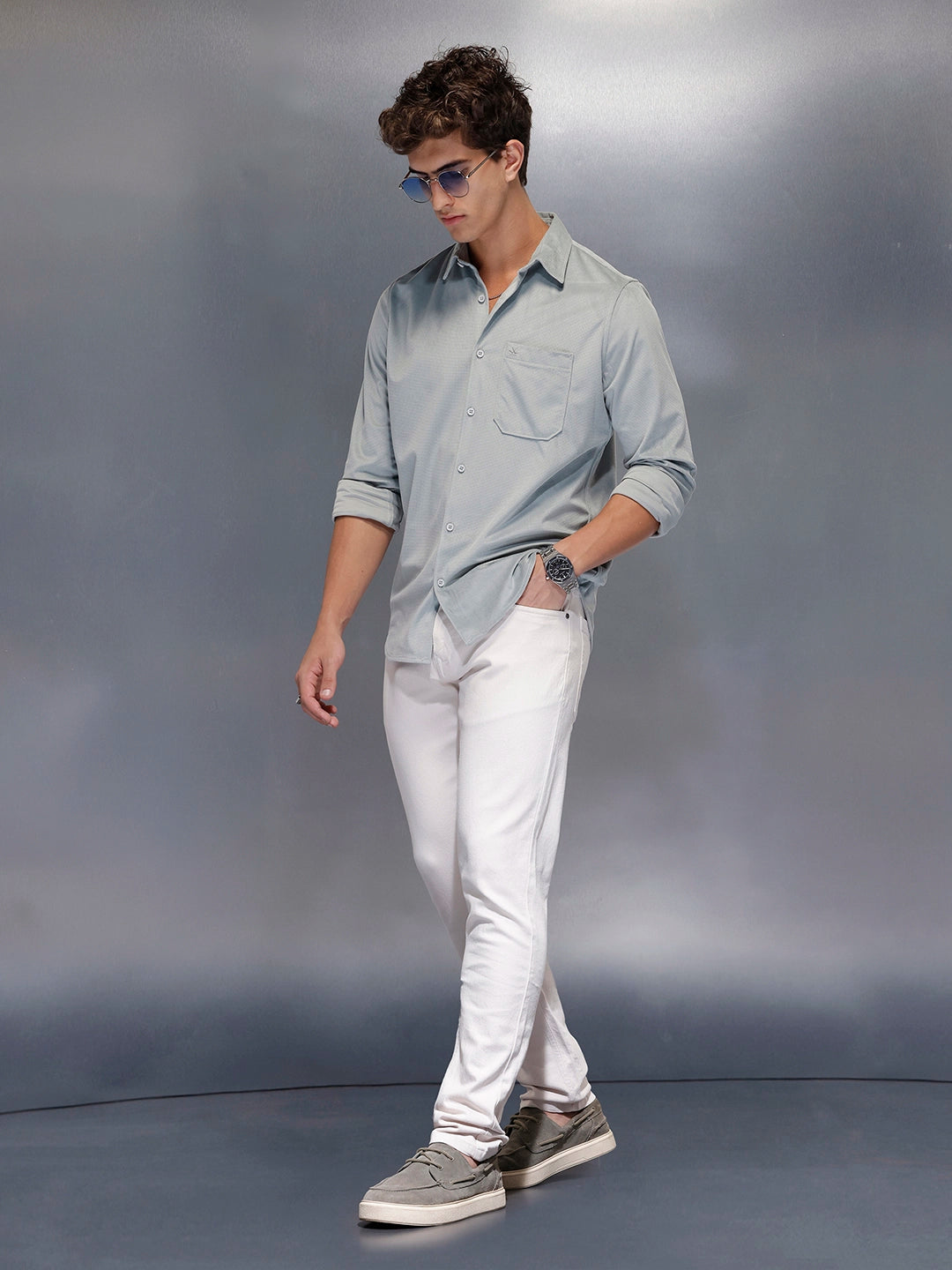 Clean White Straight Slim Jeans | Pink