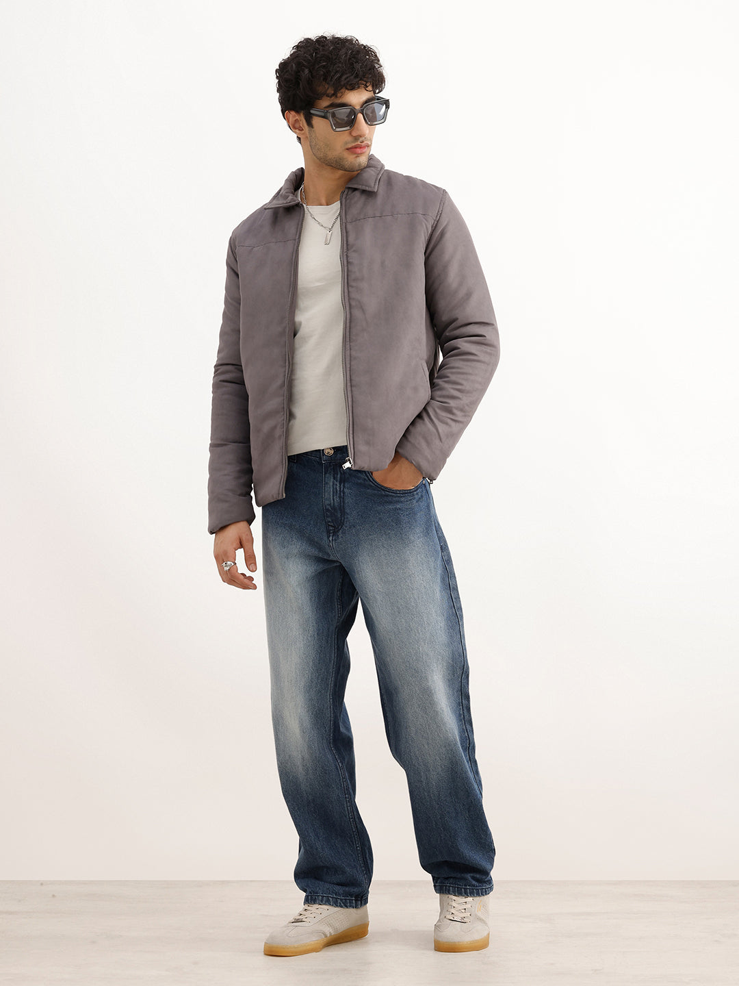 Washed Loose Fit Denim Jeans | Grey