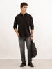 Solid Regular Fit Full Sleeve Shirt | Black