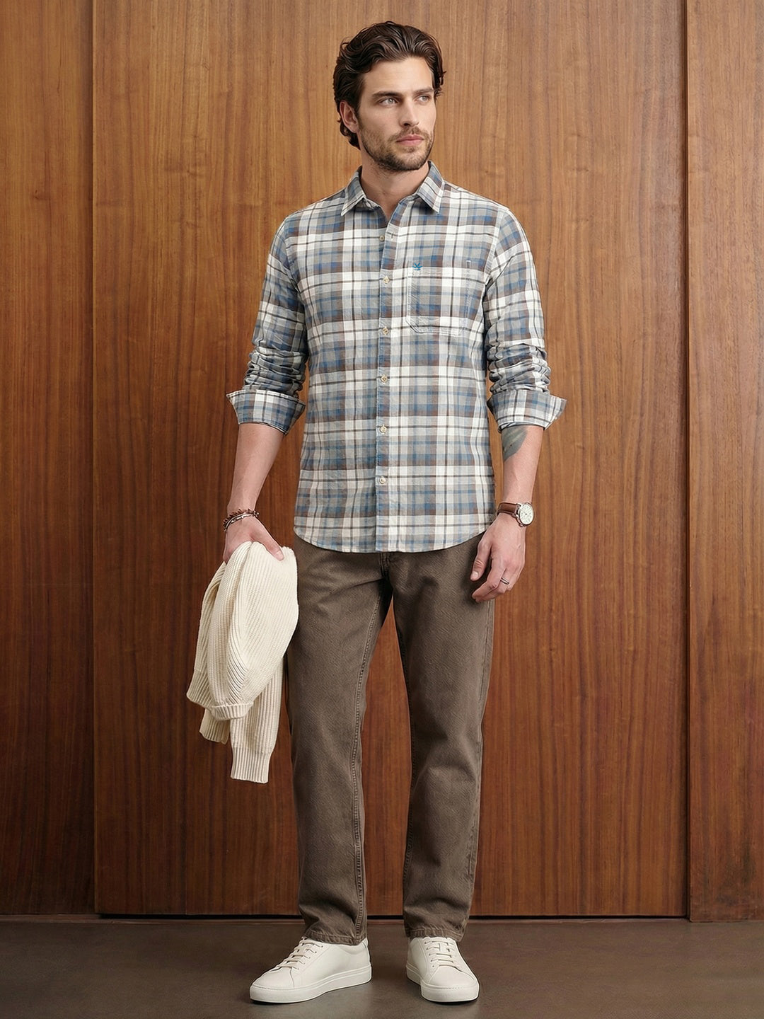 Regular Fit Checkered Shirt | Blue