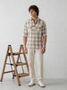 Classic Double Pocket Checkered Shirt | Beige
