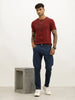 Solid Slim Crop Denim Jeans | Dark Blue