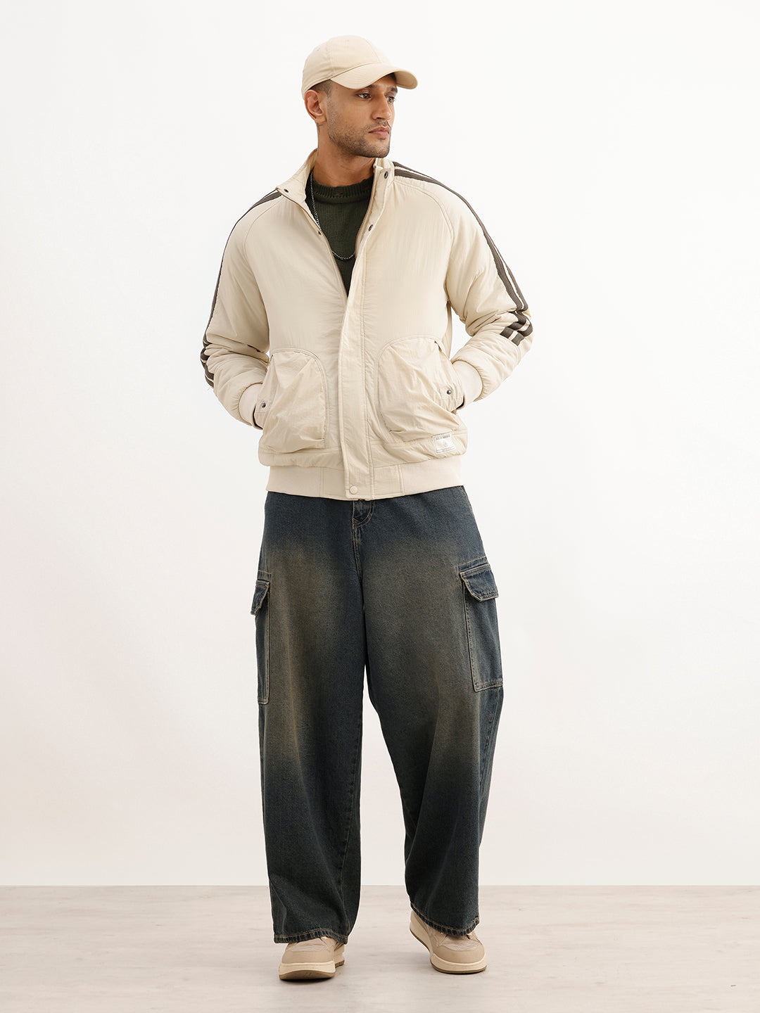 Classic Comfor Fit Puffer Jacket | Beige