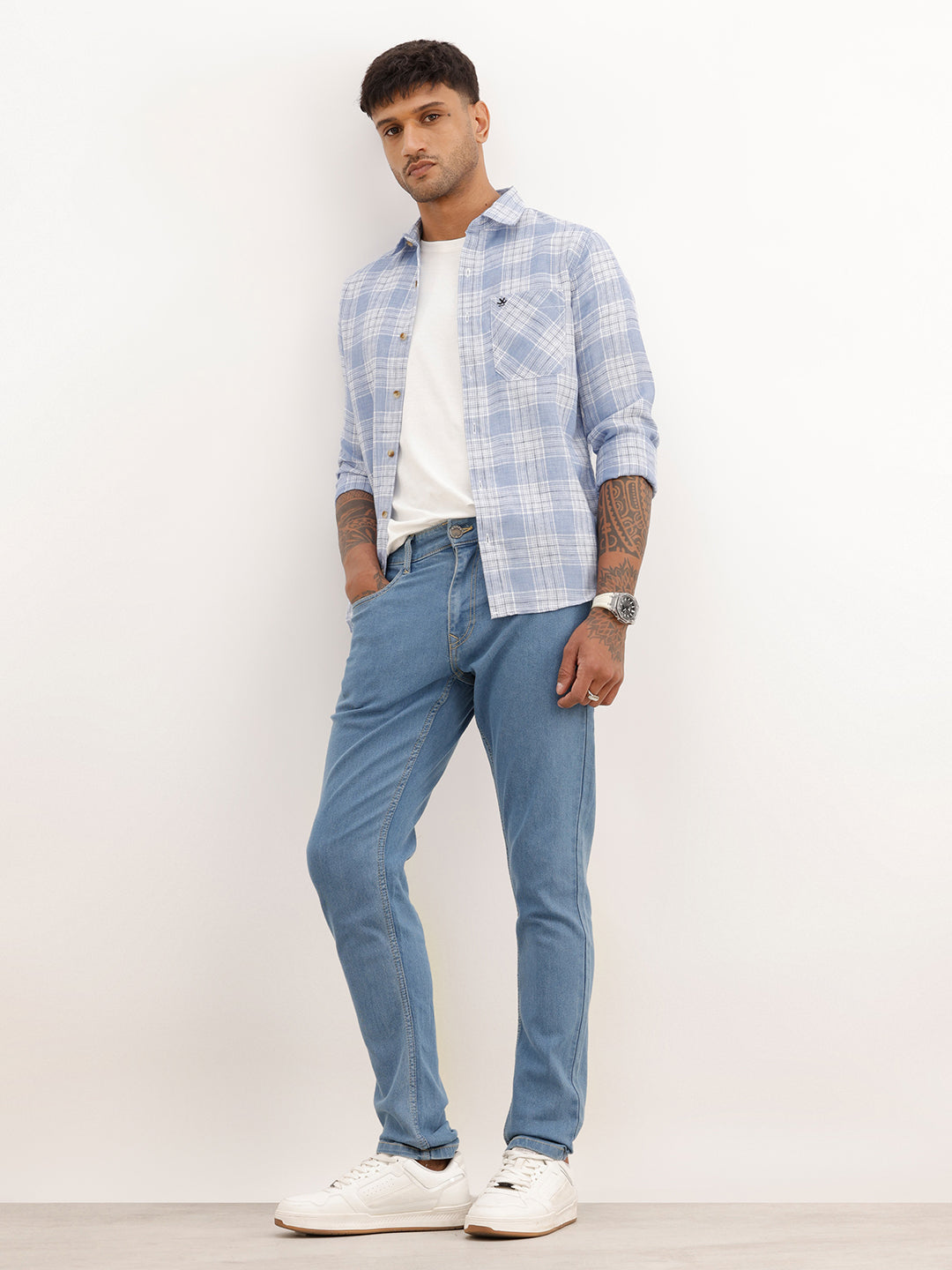 Faded Slim Fit Denim Jeans | Blue