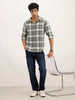 Slim Fit Checkered Full Sleeve Shirt | White