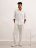 Solid Slim Fit Striped Shirt | White