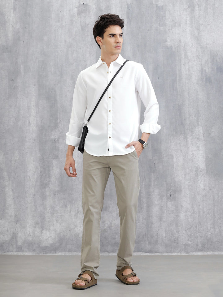 Slim Fit Cotton Clean Look Trouser| Grey